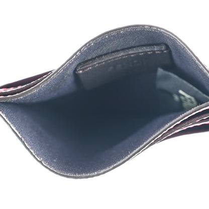 Fendi Vitello Cruise Bi-Color FF 1974 Embossed Card Holder Maya Black Fragola 5 of 8
