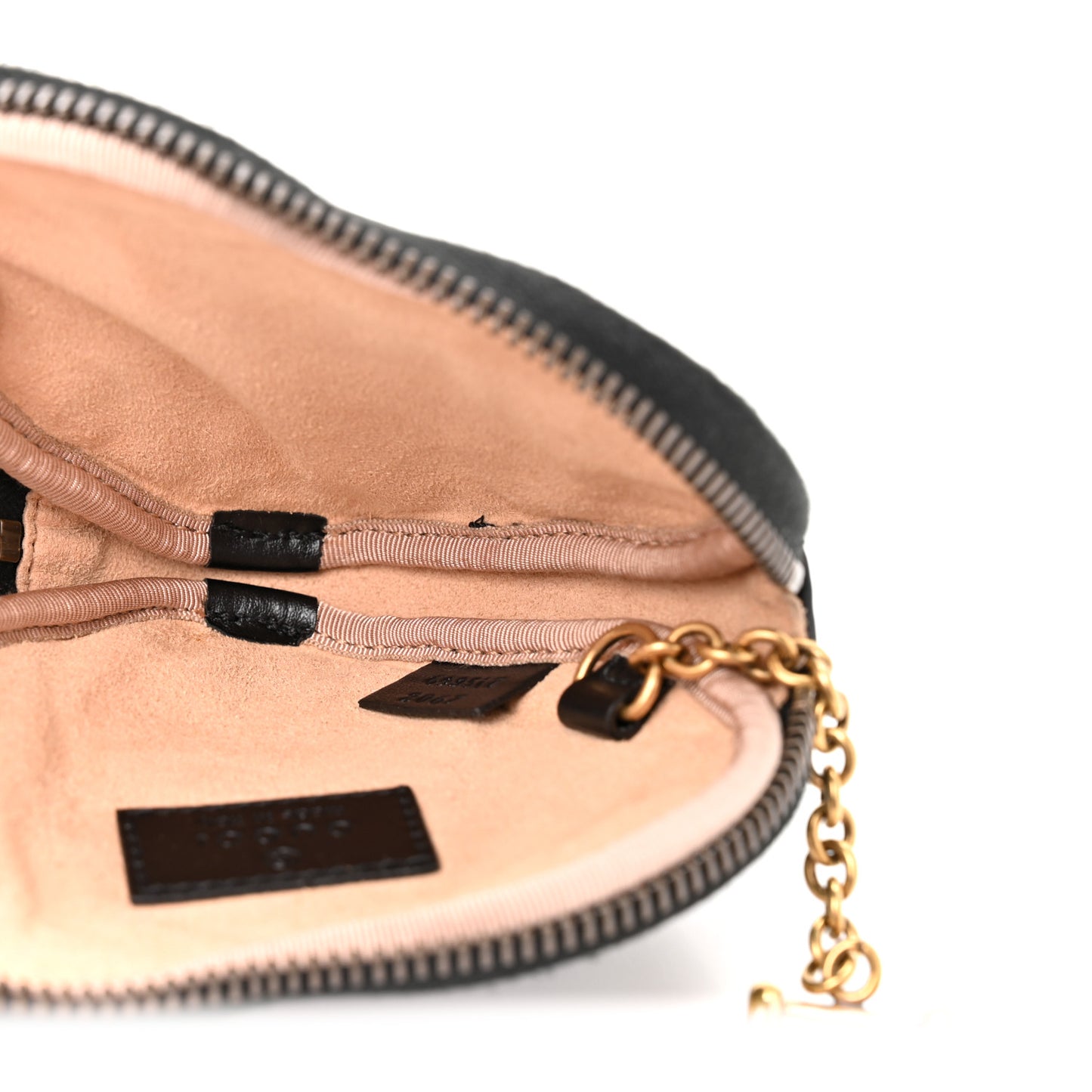 Calfskin Matelasse Chevron GG Marmont Heart Coin Purse Black