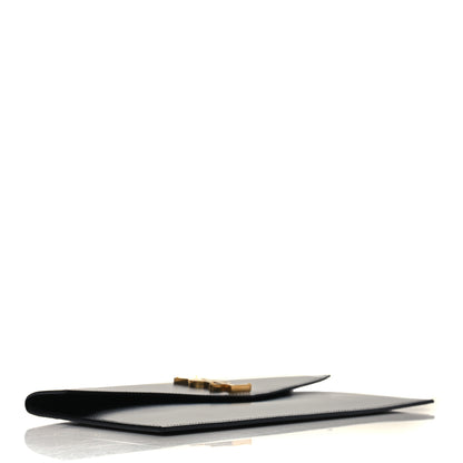 Saint Laurent Smooth Shiny Calfskin Monogram Uptown Pouch Black 5 of 8