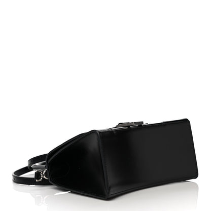 Balenciaga Shiny Box Calfskin Graffiti Logo Small Hourglass Top Handle Bag Black Pink 6 of 17