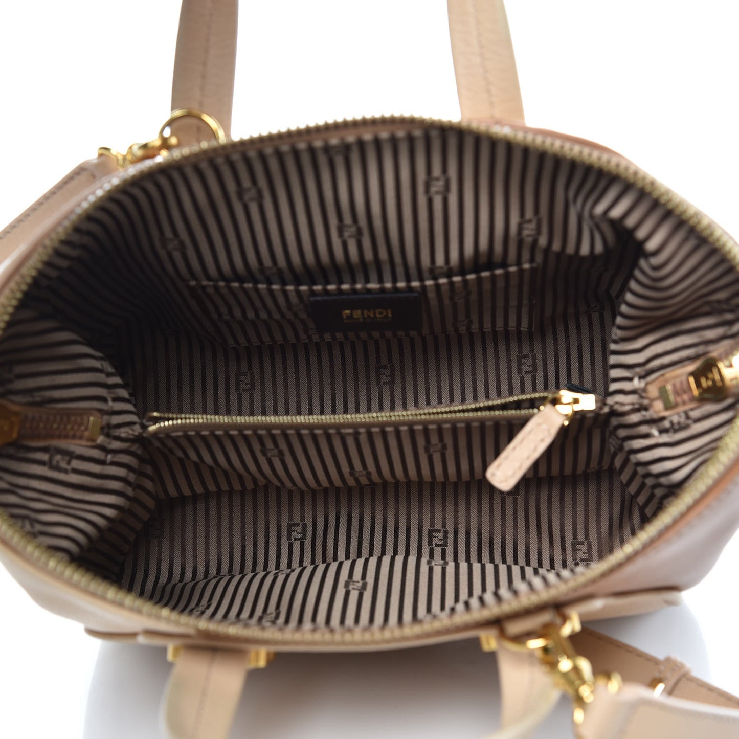 Capra Vitello Dolce Marmol Colorblock Small Chameleon Tote Cipria Makeup Camel
