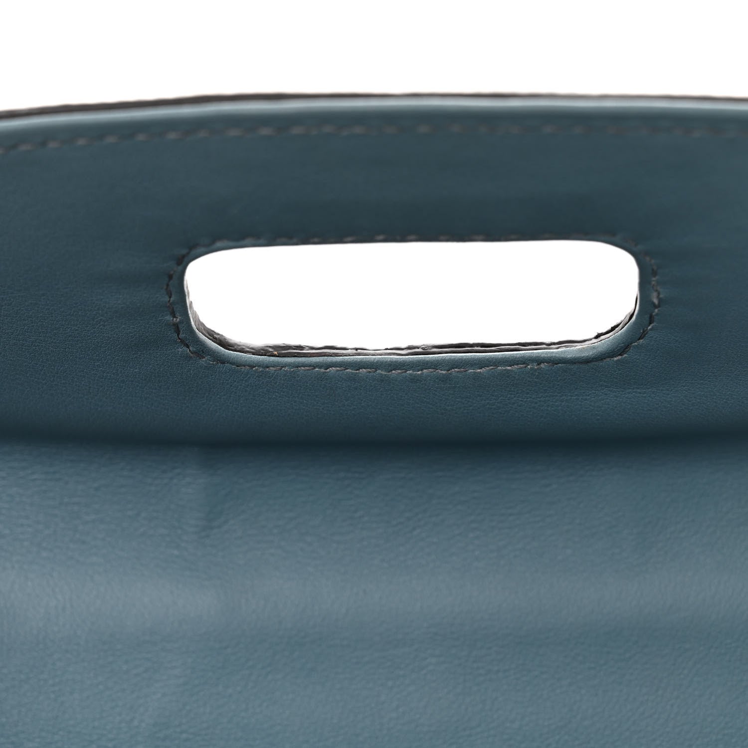 Gucci Calfskin Lizard Embossed Medium New Bamboo Top Handle Bag Blue 13 of 14