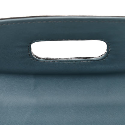 Gucci Calfskin Lizard Embossed Medium New Bamboo Top Handle Bag Blue 13 of 14