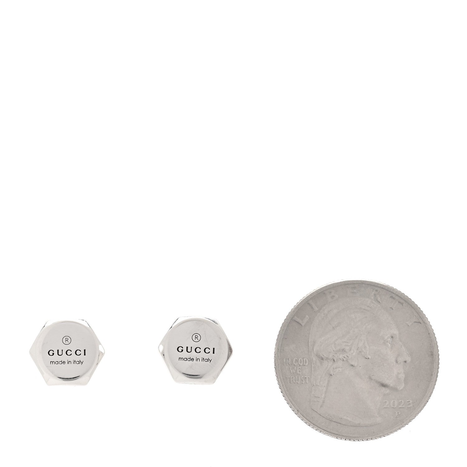 Gucci Sterling Silver Logo Trademark Earrings 2 of 4