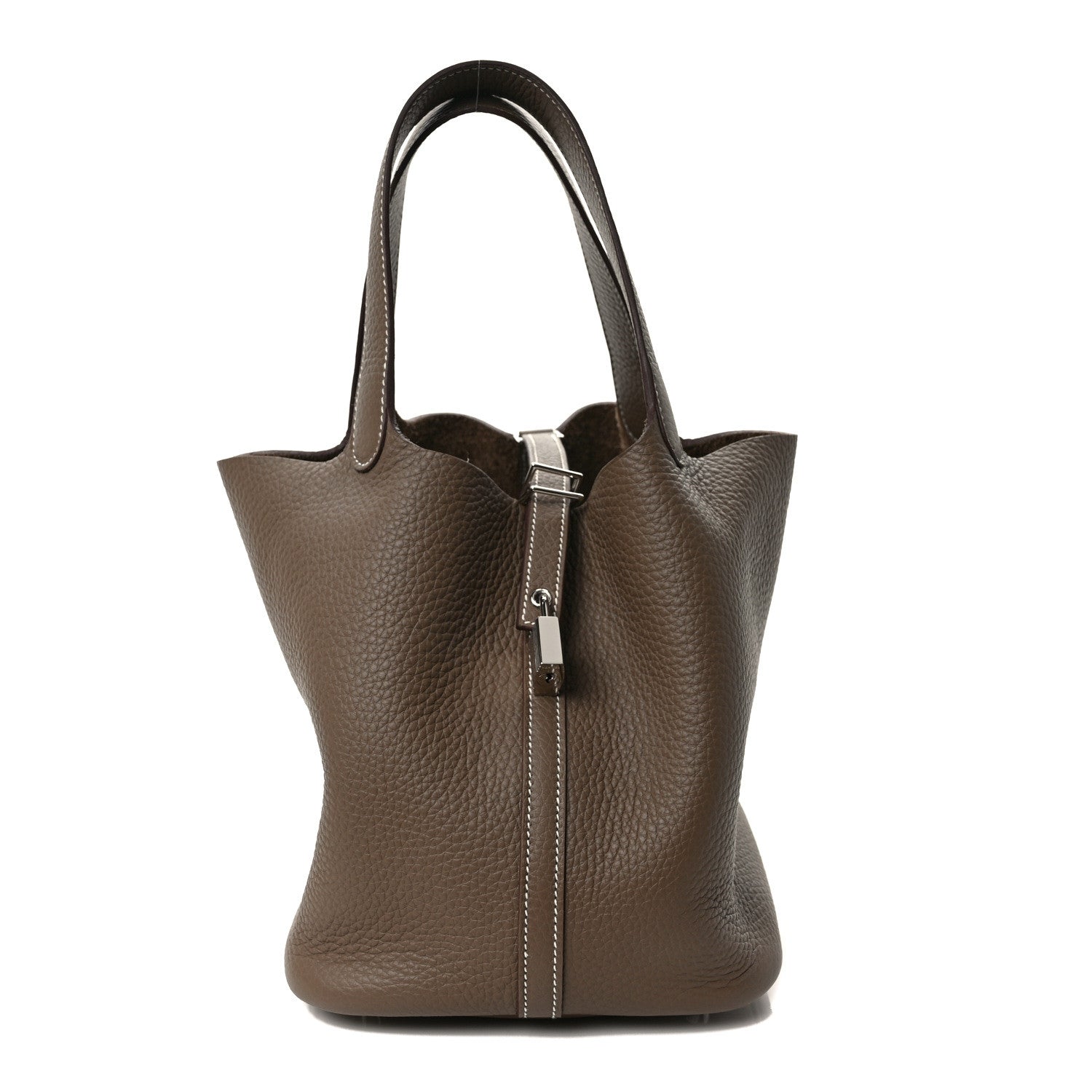 Hermes Taurillon Clemence Picotin Lock 22 MM Etoupe 1 of 9