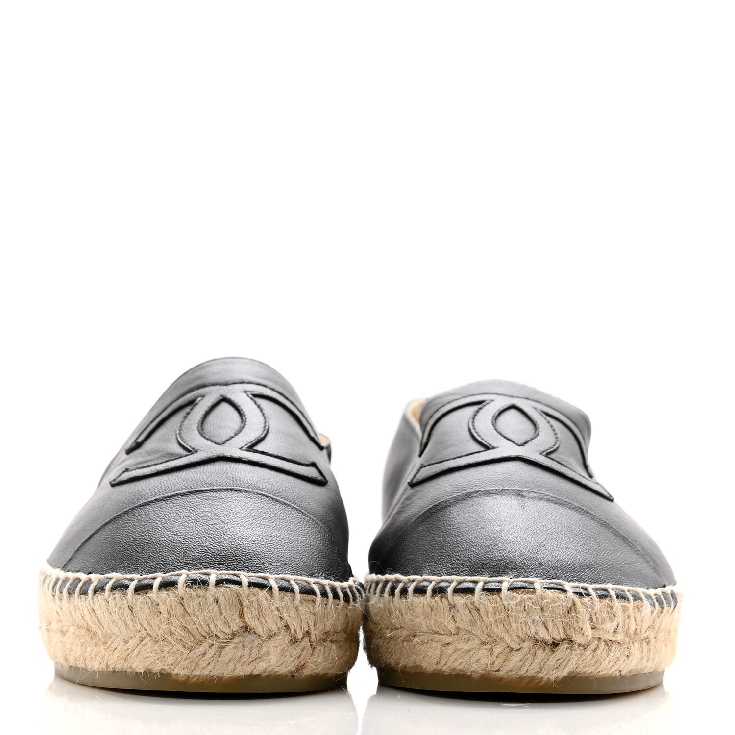 Chanel Lambskin CC Espadrilles 37 Black 2 of 10