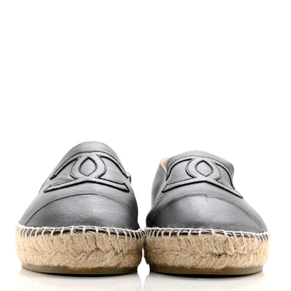 Chanel Lambskin CC Espadrilles 37 Black 2 of 10