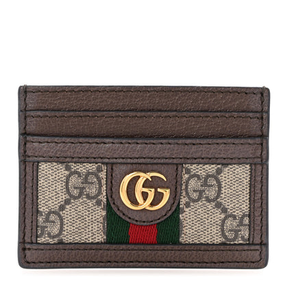 Gucci GG Supreme Monogram Ophidia Card Holder Brown 1 of 7