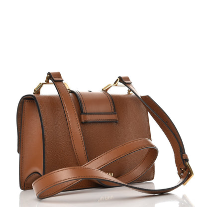 Miu Miu Goatskin Madras Soft Calf Crystal Embellished Shoulder Bag Brandy 3 of 6