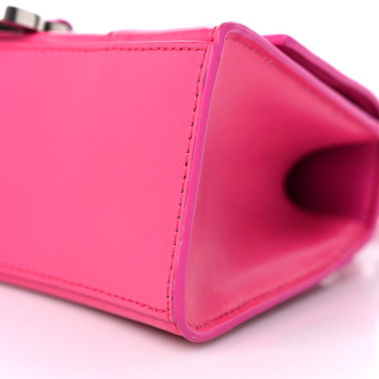 Balenciaga Shiny Box Calfskin Hourglass Top Handle Bag XS Acid Fuchsia 9 of 11