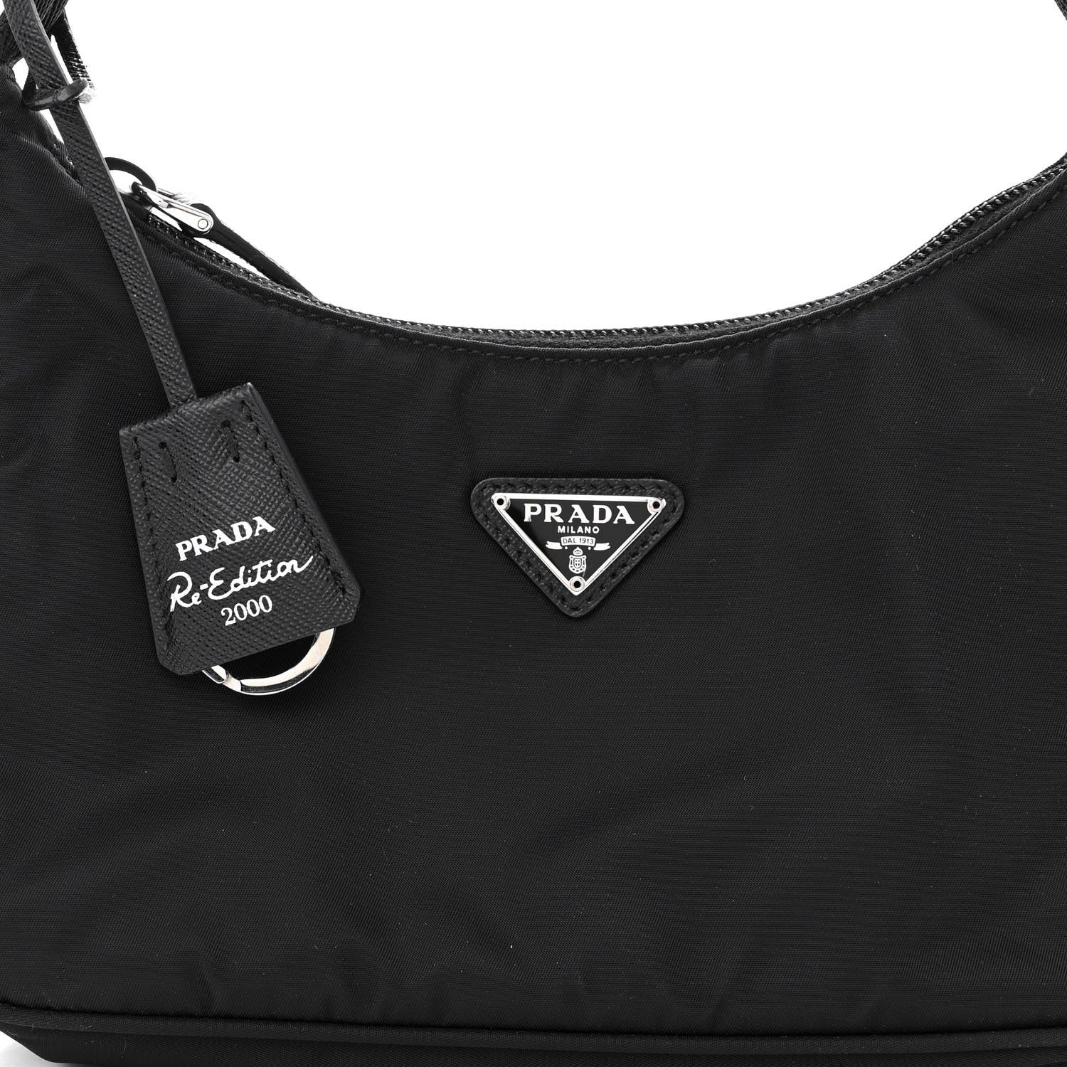 Prada Tessuto Nylon Mini Re-Edition 2000 Bag Black 7 of 10