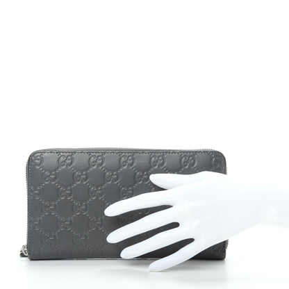 Gucci Guccissima Signature Zip Around Organizer Wallet Grey 2 of 8