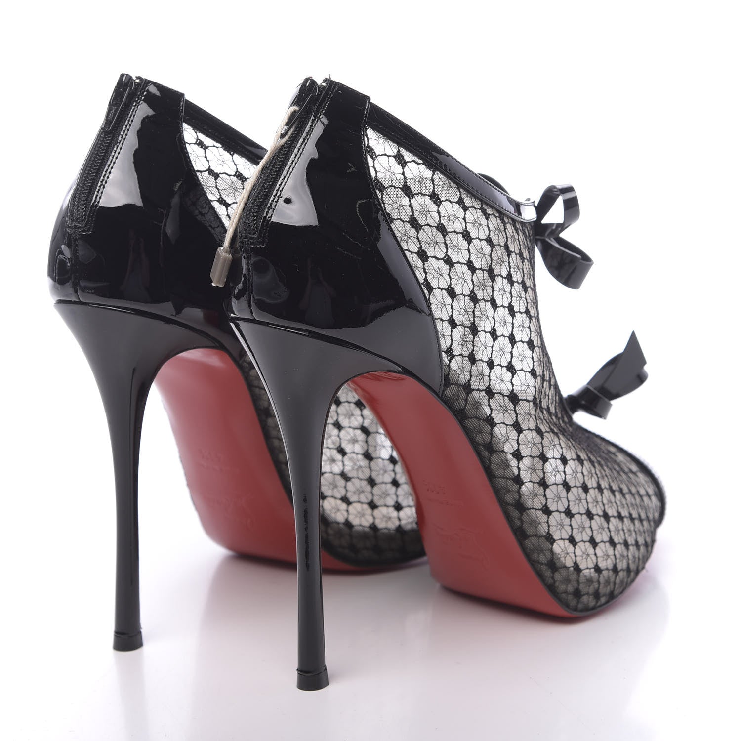 Christian Louboutin Patent Fishnet Lace Empiralta 120 Sandals 41.5 Black 4 of 7
