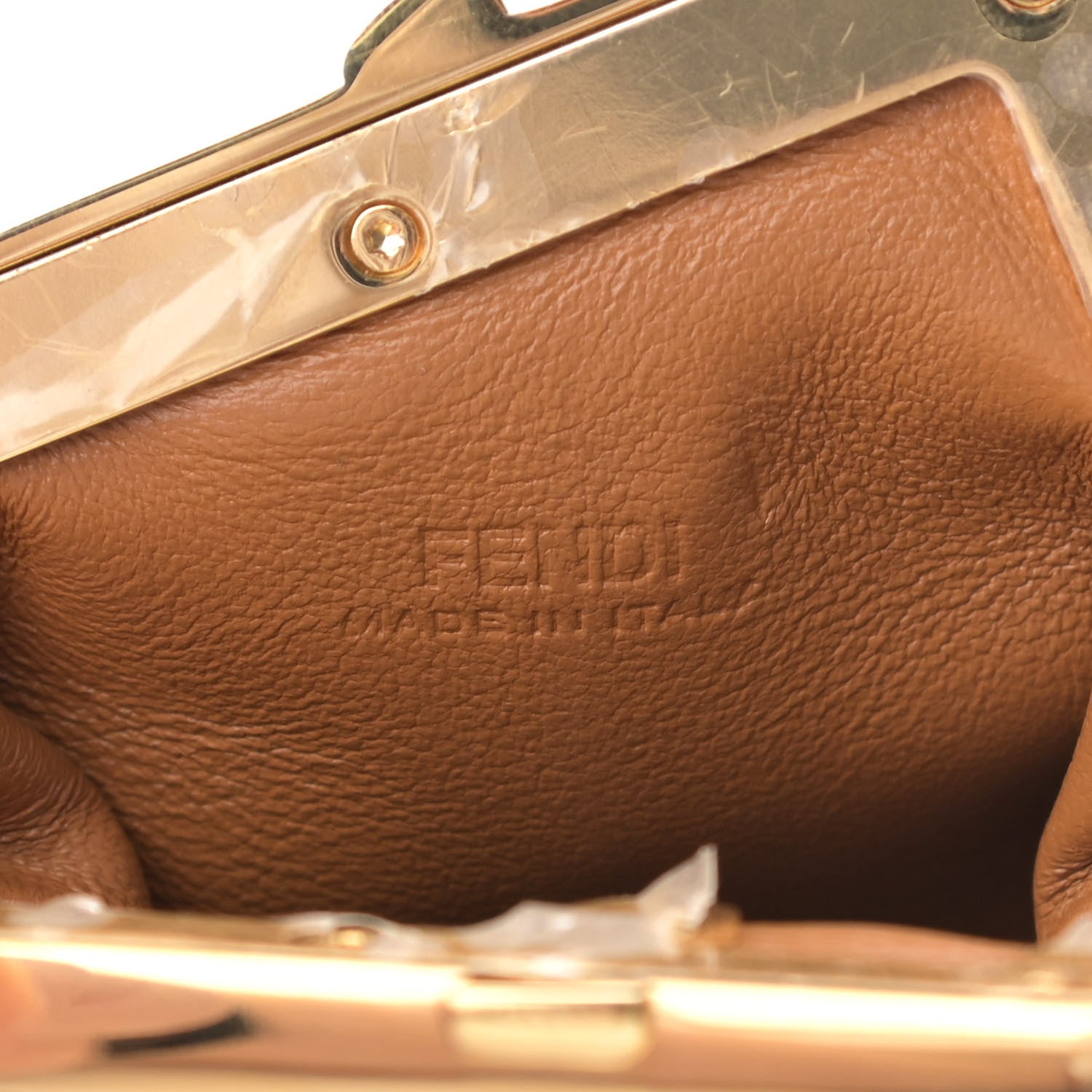 Fendi Shiny Nappa Nano Fendi First Bag Charm Caramello 6 of 10
