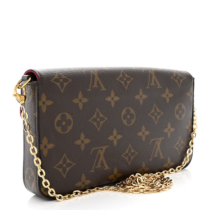 Louis Vuitton Monogram Pochette Felicie Chain Wallet Fuchsia 4 of 14