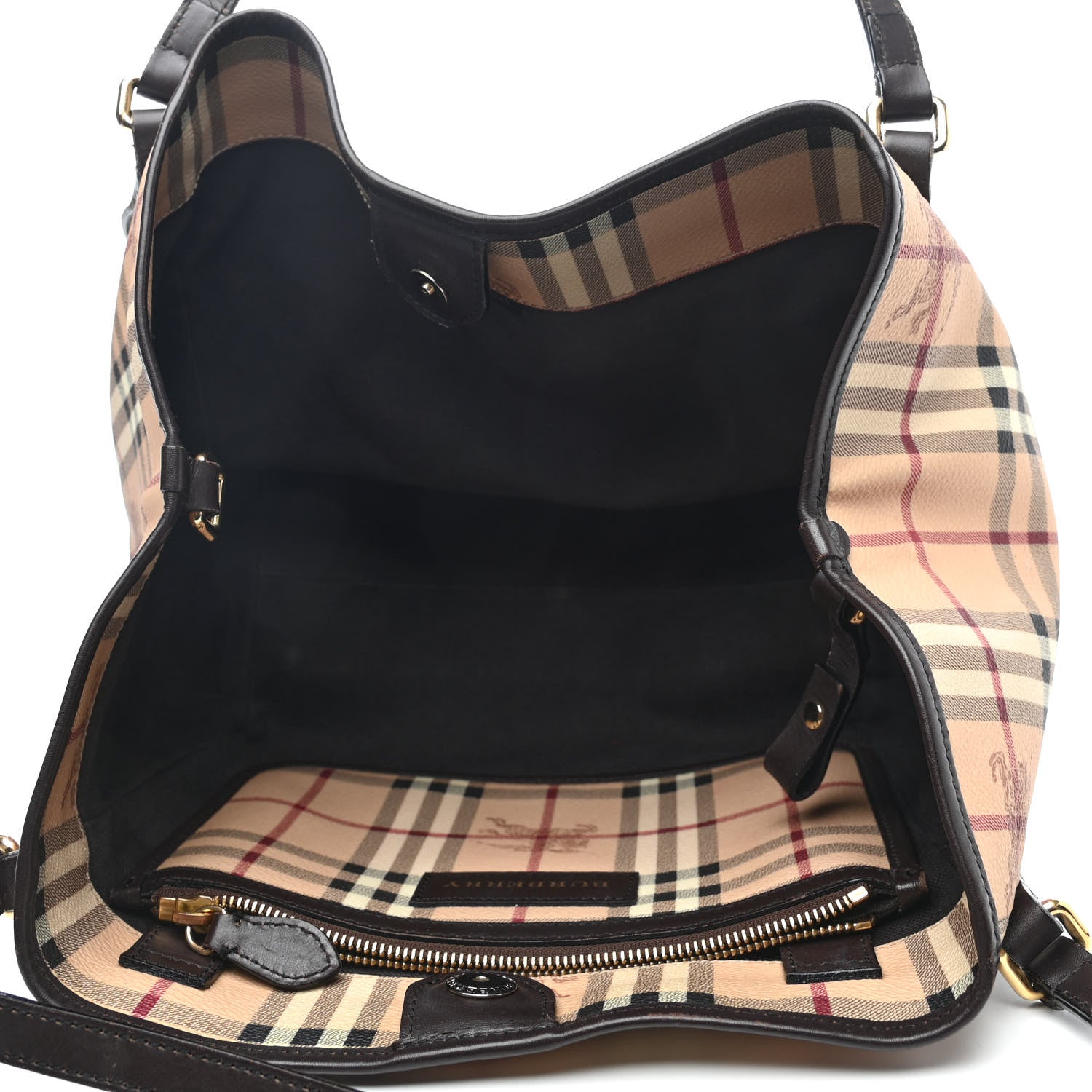 Burberry Haymarket Check Small Canterbury Tote Chocolate 4 of 4