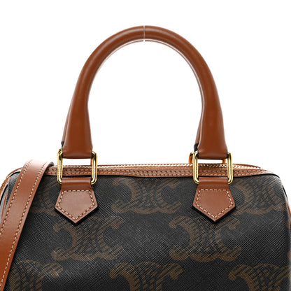 Celine Triomphe Canvas XL Calfskin Small Boston Bag Tan 5 of 10