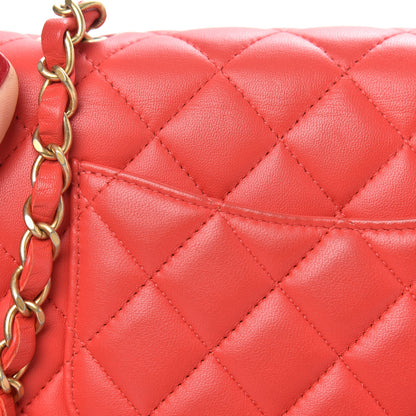 Chanel Lambskin Quilted Mini Rectangular Flap Coral 9 of 13