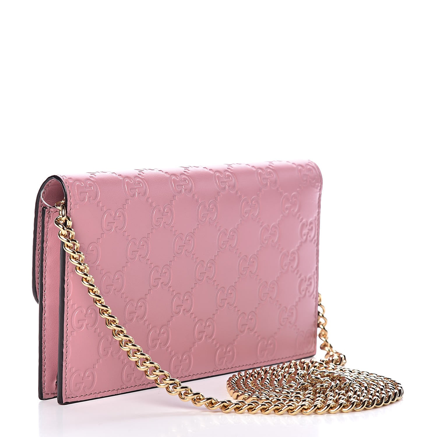 Gucci Guccissima Icon Chain Wallet Carmine Rose 3 of 11