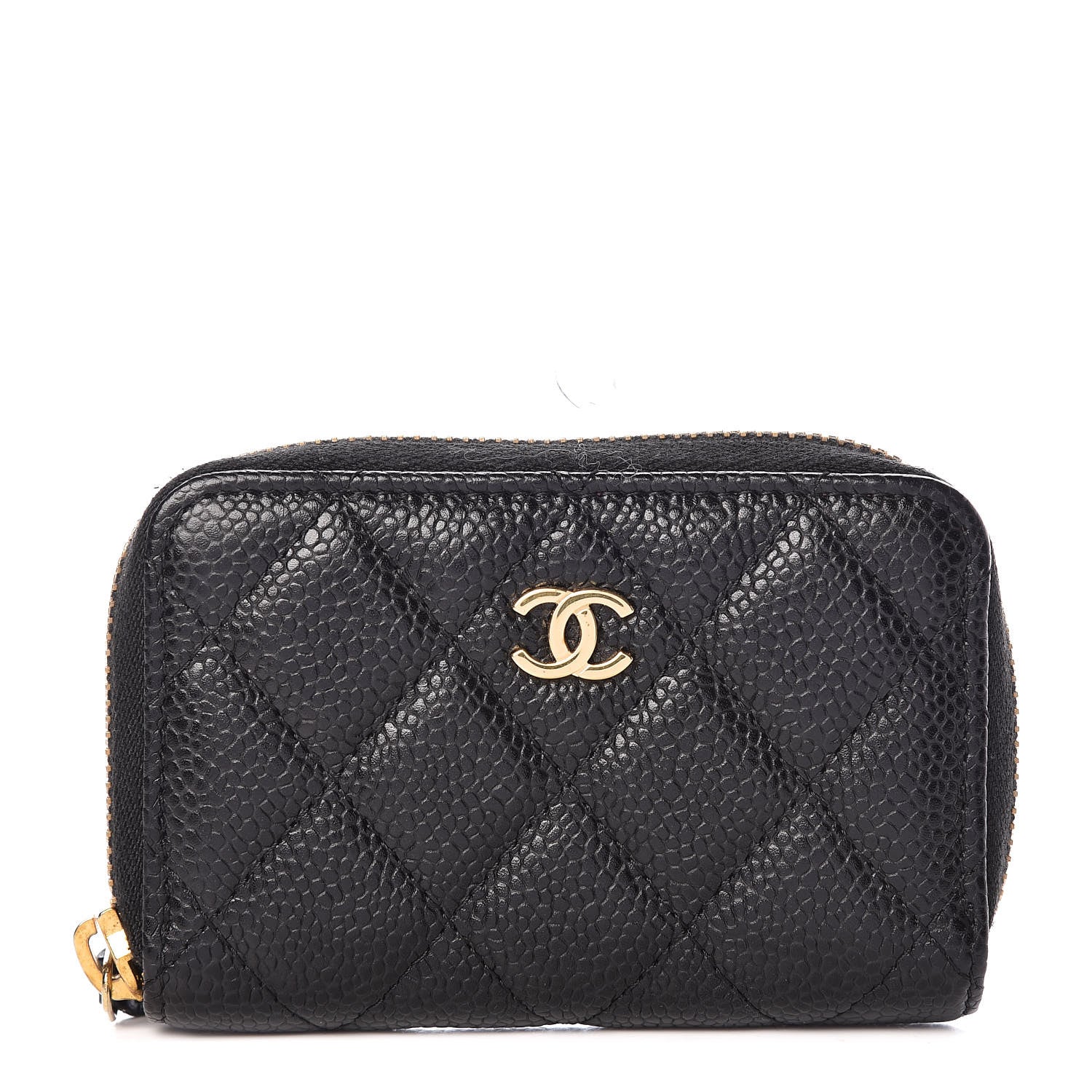 Chanel Caviar Quilted Zip Coin Purse Black 1 of 9