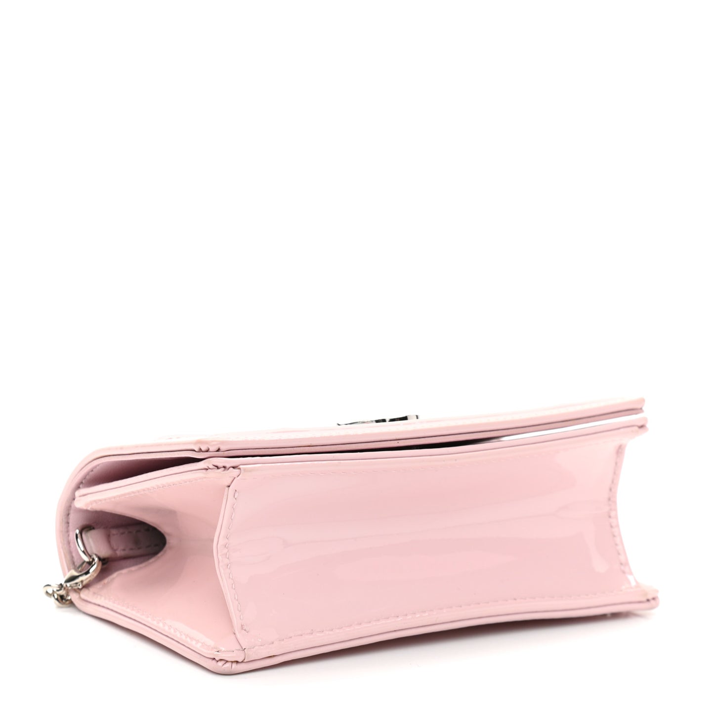 Patent Micro-Cannage Baby Diorama Flap Bag Pale Pink