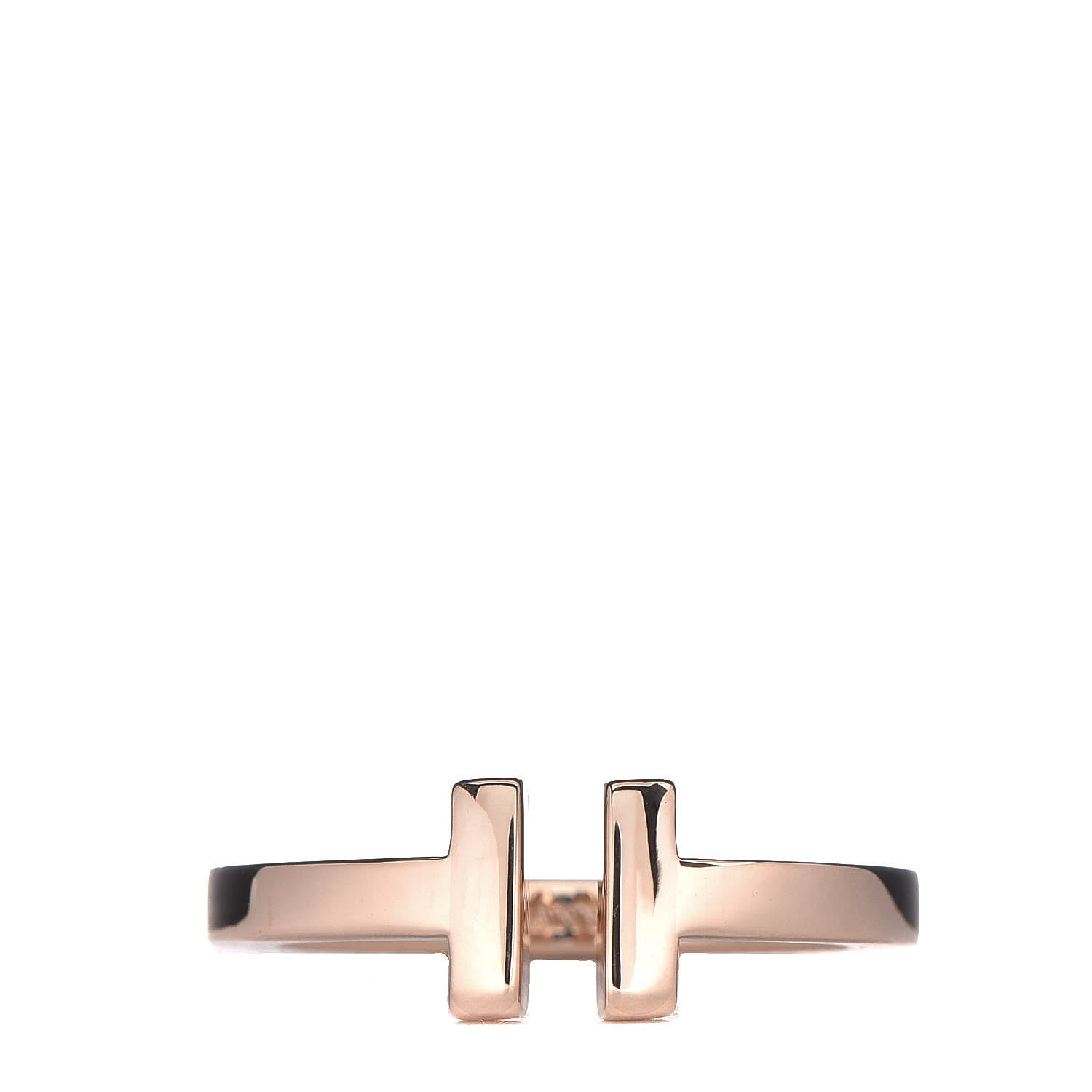 Tiffany 18K Rose Gold T Square Ring 57 8 1 of 5
