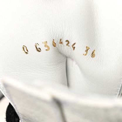 Chanel Shiny Goatskin Calfskin Quilted Lace Up Combat Boots 36 White Black 6 of 8
