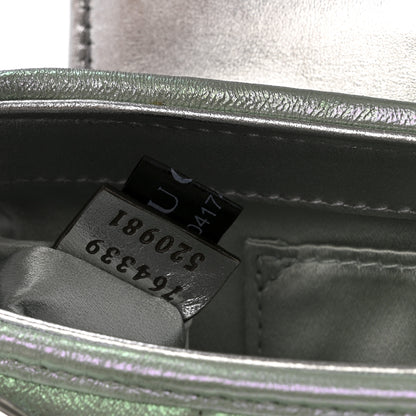 Gucci Iridescent Nappa Vertical Matelasse Small Maxi Horsebit Chain Shoulder Bag Iridescent Salvy Green 7 of 12