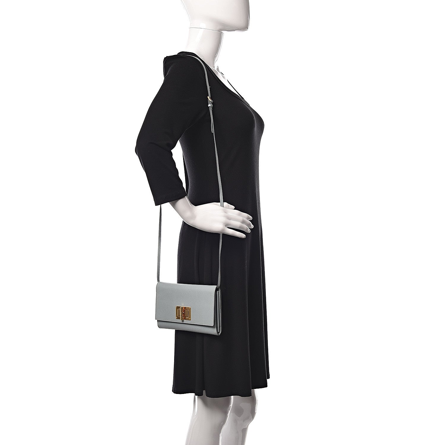 Tom Ford Calfskin Natalia Wallet On Chain Light Blue 2 of 14