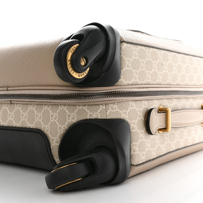 Gucci GG Supreme Monogram Textured Dollar Calfskin Web Small Savoy Cabin Trolley Beige Mystic White Oatmeal 9 of 15