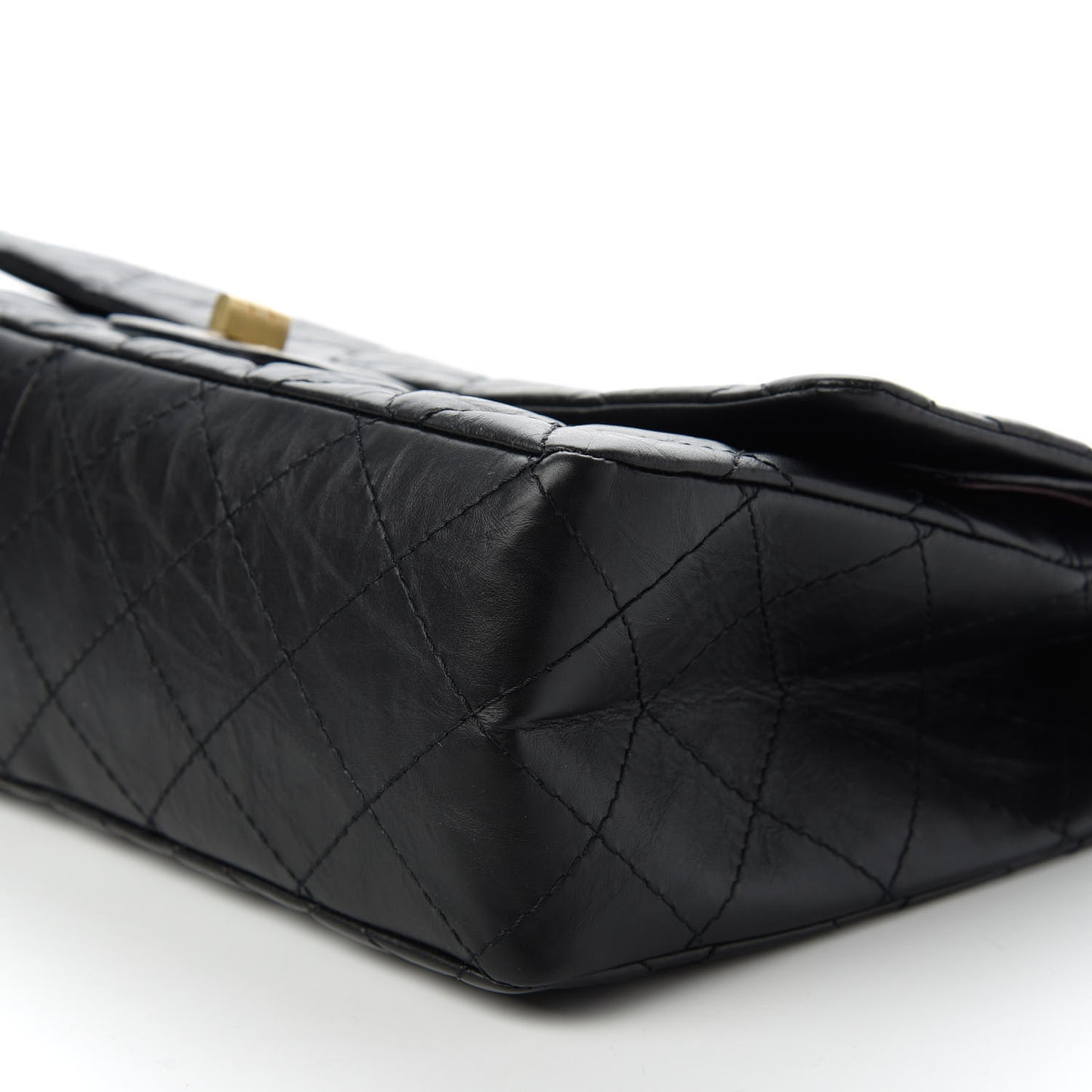 Aged Calfskin Quilted 2.55 Reissue 227 Flap Black