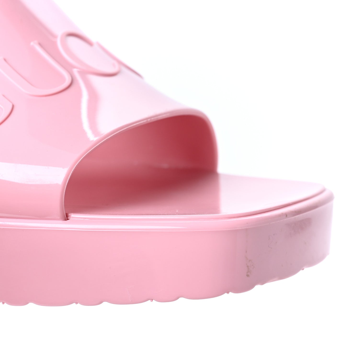 Rubber Gucci Logo Womens Platform 20/60mm Slide Sandals 37 Wild Rose
