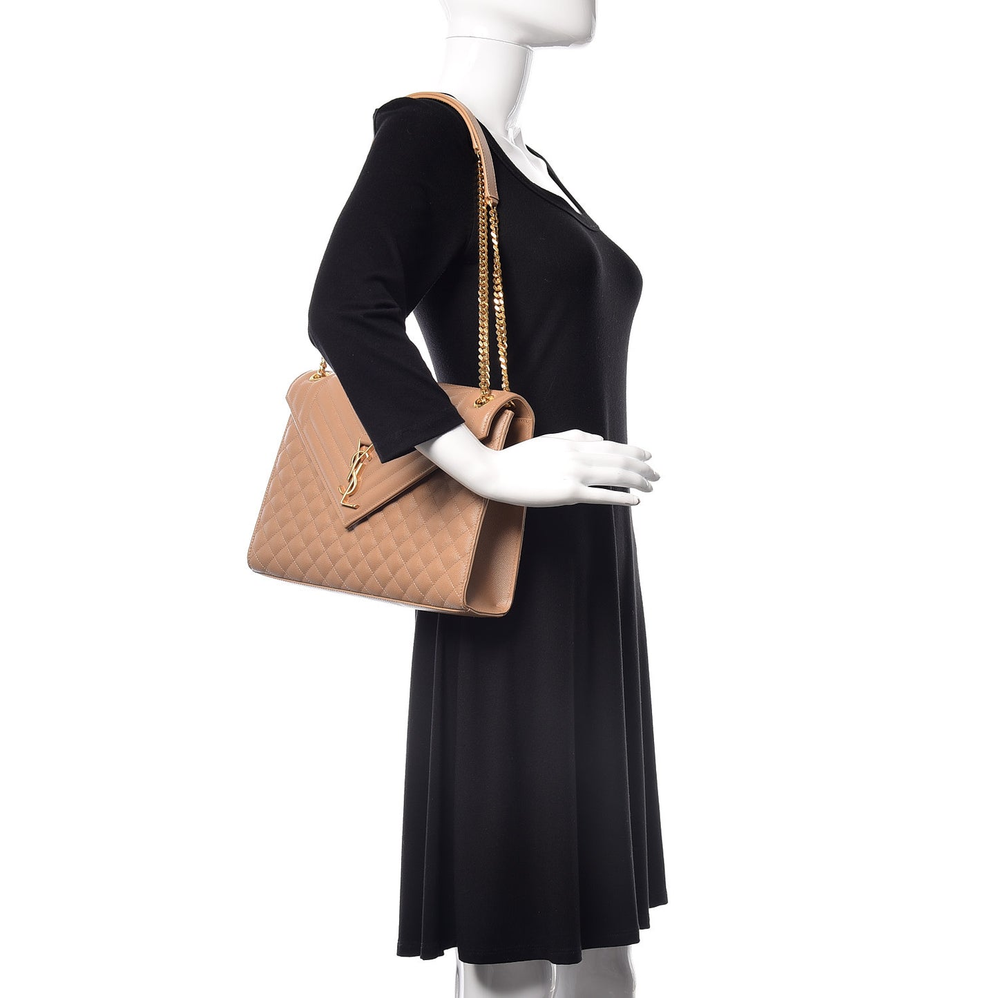 Grain De Poudre Mixed Matelasse Large Triquilt Monogram Satchel Cork