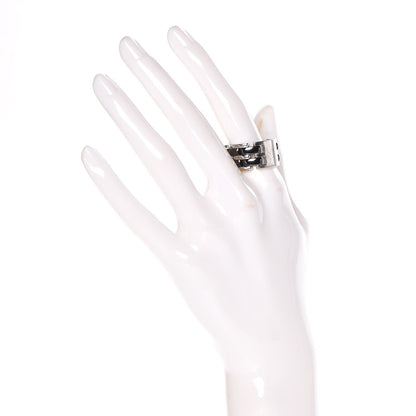 Chanel 18K White Gold Ceramic Large Ultra Ring 56 7.5 Black 2 of 6