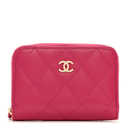 Chanel Caviar Quilted Zip Coin Purse Fuchsia 1 of 7