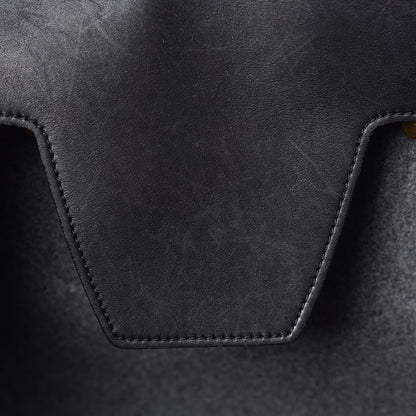 Celine Felt Calfskin Medium Tie Knot Tote Grey Black 9 of 18