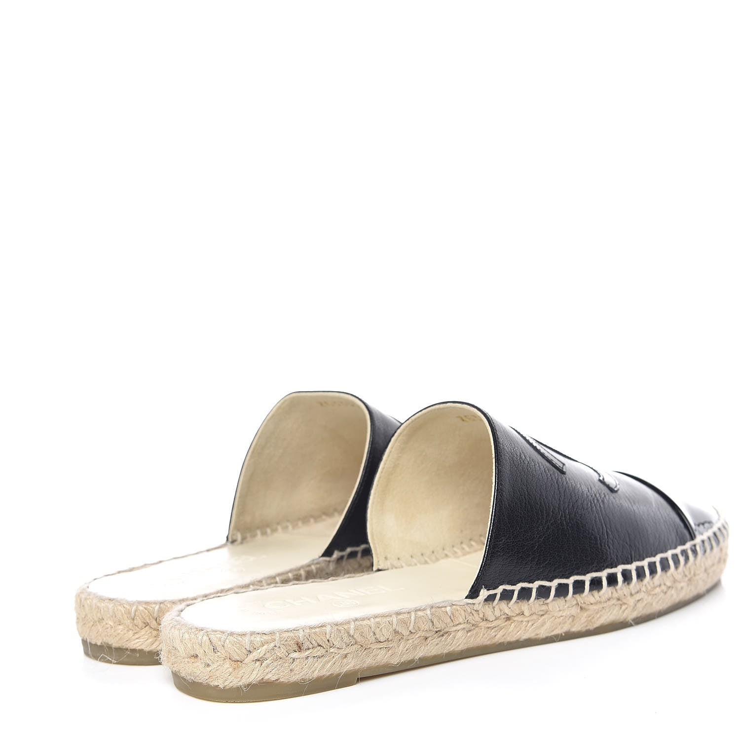 Chanel Iridescent Goatskin Patent CC Espadrille Mules 41 Black 4 of 14