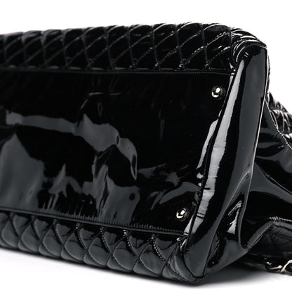 Chanel Patent Quilted Maxi Just Mademoiselle Bowling Bag Black 10 of 12