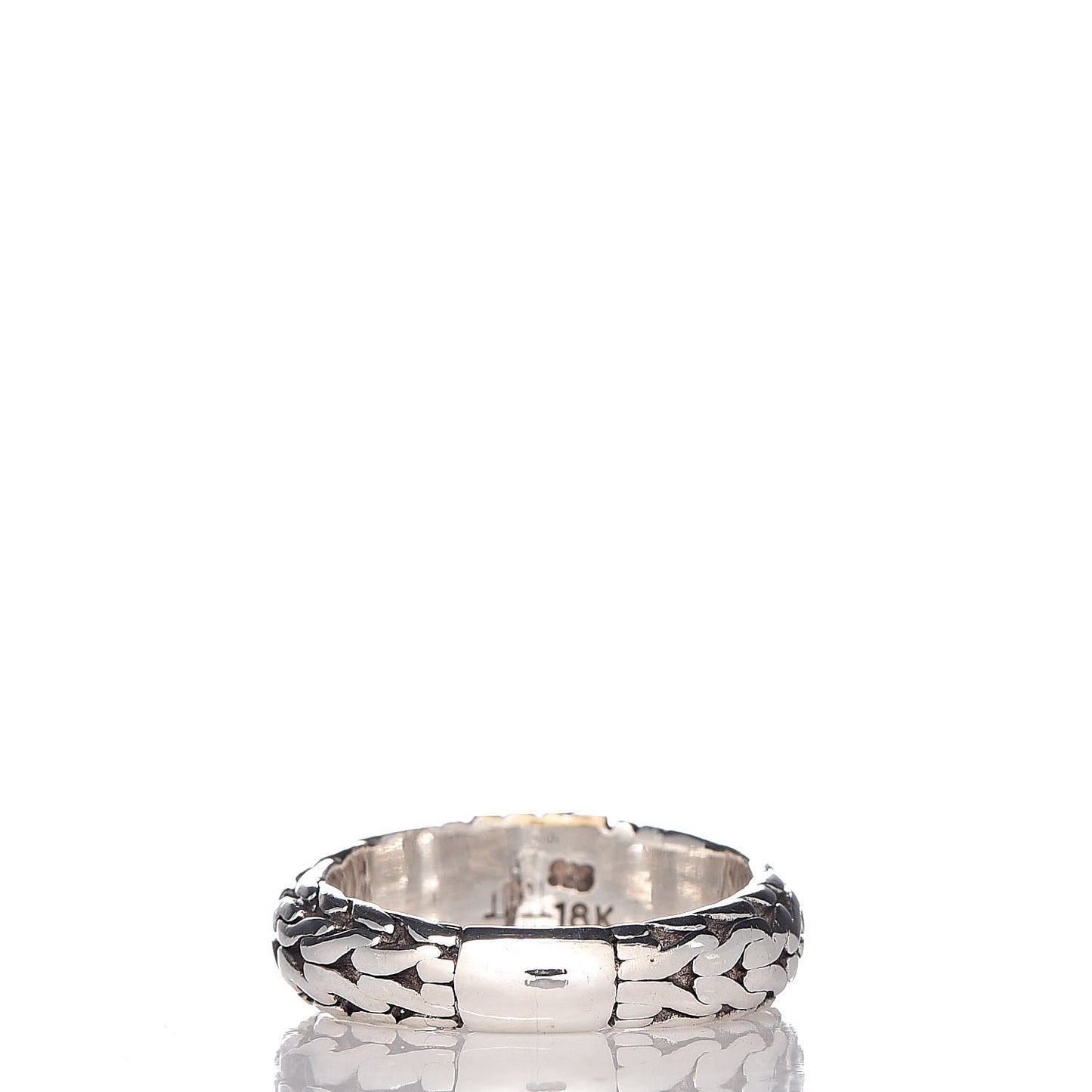 Sterling Silver 18K Yellow Gold Classic Chain Ring 51 5.75