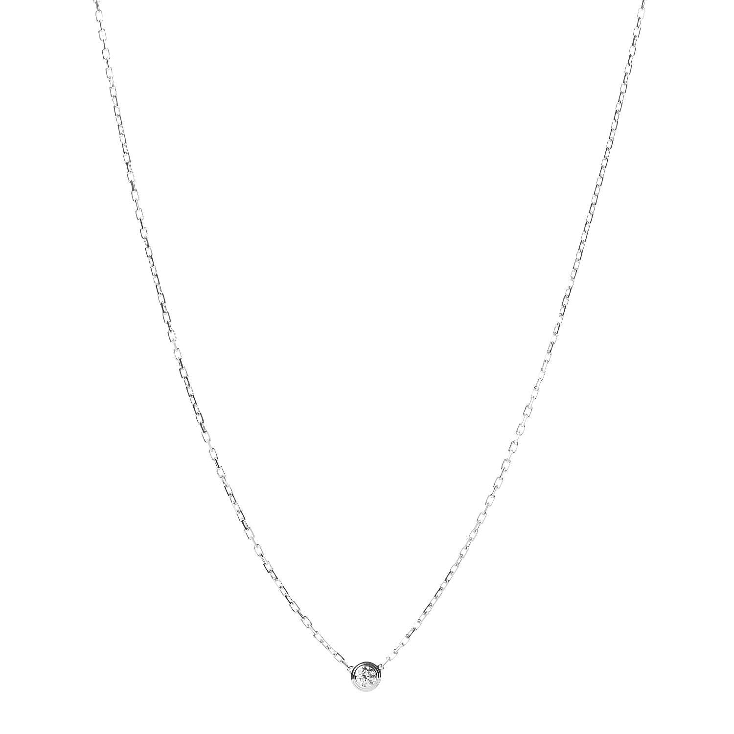 Cartier 18K White Gold Diamond SM D'Amour Pendant Necklace 1 of 5