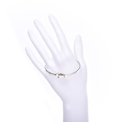 Tiffany Sterling Silver 18K Yellow Gold Hook Eye Bangle Bracelet 2 of 4