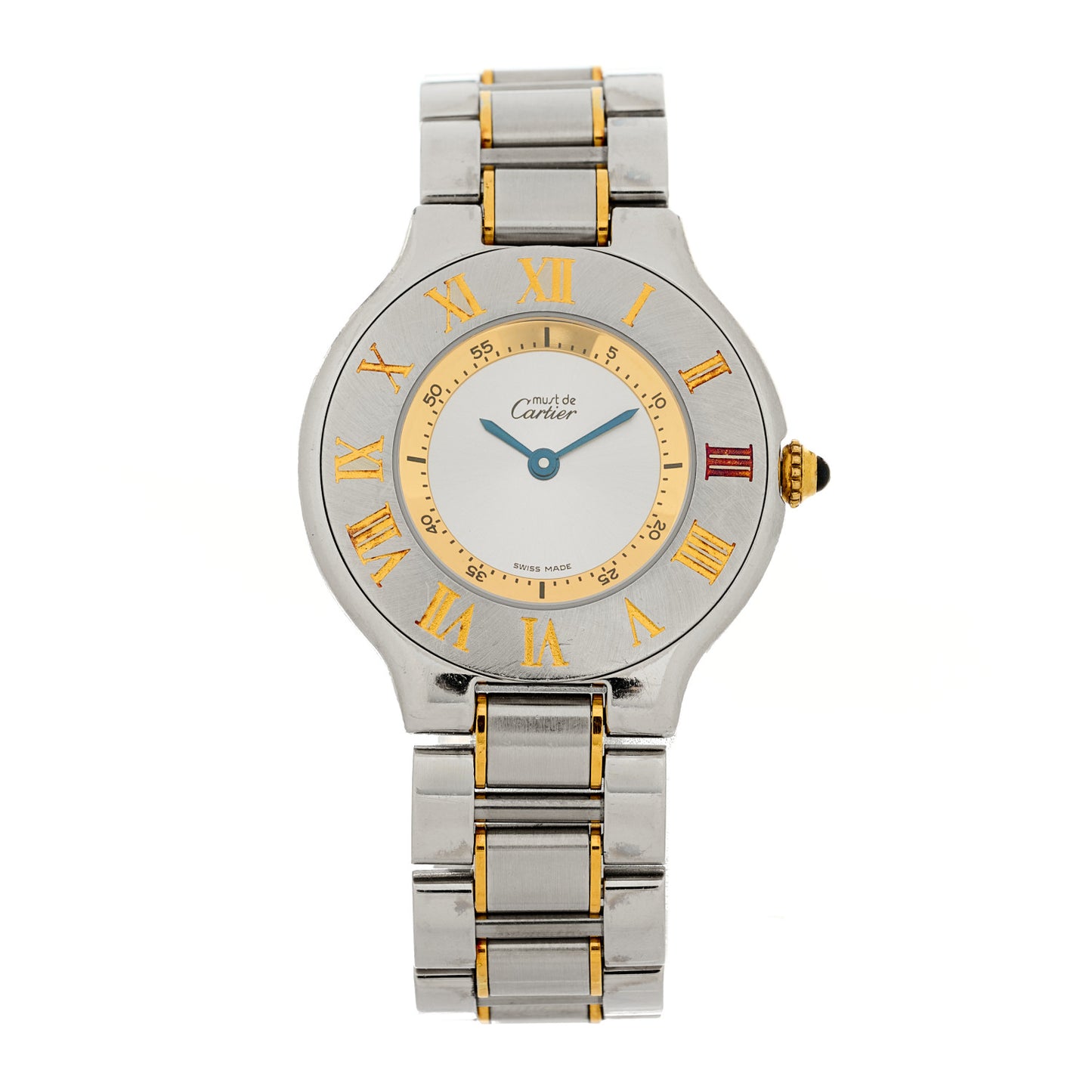 Stainless Steel 18K Yellow Gold 31mm Must de 21 Quartz Watch