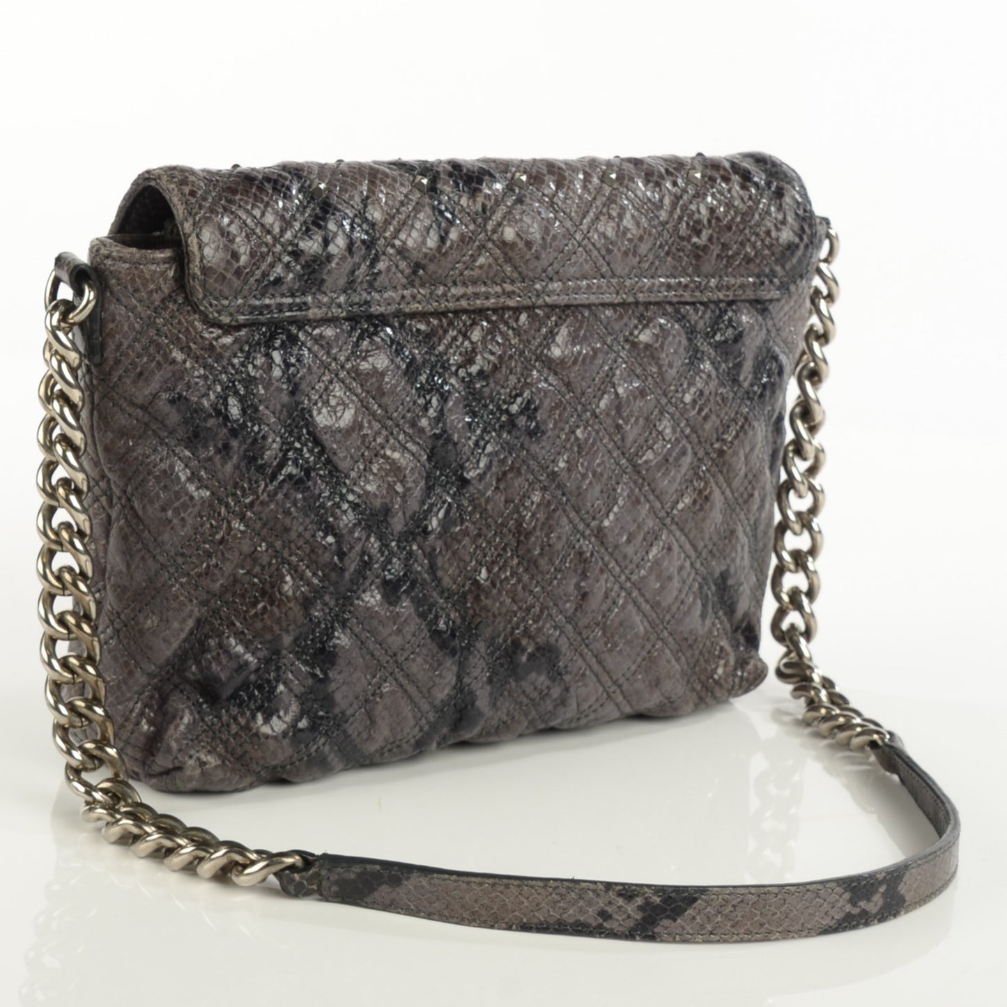 Python Embossed Stardust The Large Single Flap Grey