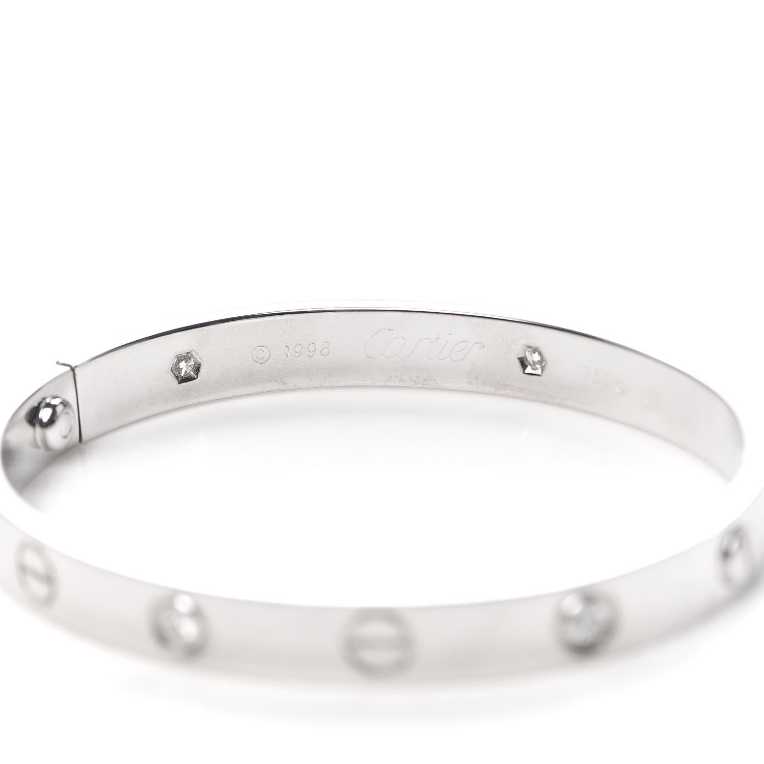 Cartier 18K White Gold 6 Diamond LOVE Bracelet 16 6 of 6
