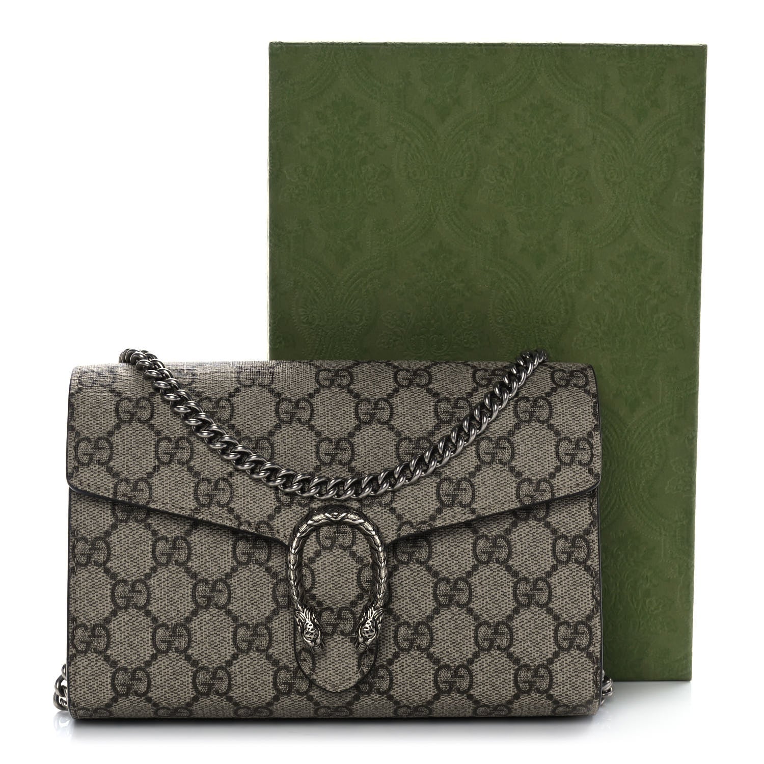 Gucci GG Supreme Monogram Mini Dionysus Chain Wallet Beige Taupe 10 of 10