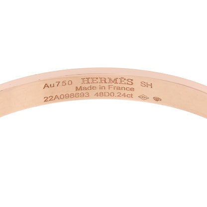 Hermes 18K Rose Gold Diamond PM Collier De Chien Bracelet SH 3 of 4