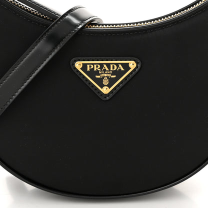 Prada Re-Nylon Spazzolato Mini Arque Shoulder Bag Black 7 of 9