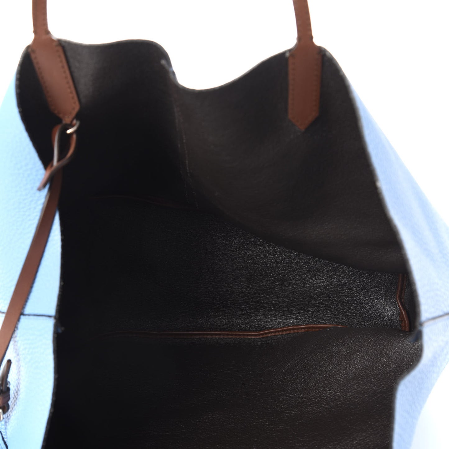Grained Calfskin Large Antigona Tote Blue Brown