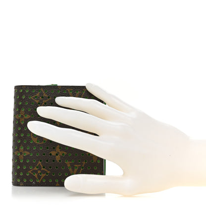 Louis Vuitton Monogram Perforated Compact Zipped Wallet Green 2 of 15
