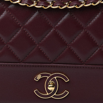 Chanel Sheepskin Quilted Vintage Mademoiselle Flap Dark Red 10 of 11